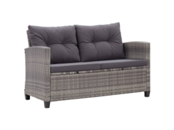 Sofá de Jardim 2 Lugares com Almofadas 124 Cm Vime em Âmbar Dkd Home Decor