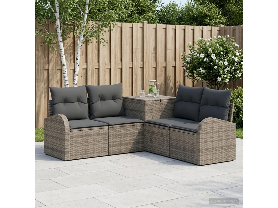 Vidaxl Conjunto De Sofás 5 Unid. Cinza E Cinza Escuro