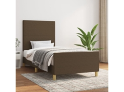 Vidaxl Estrutura De Cama Sem Colchão 90x200 Cm Tecido Castanho-escuro