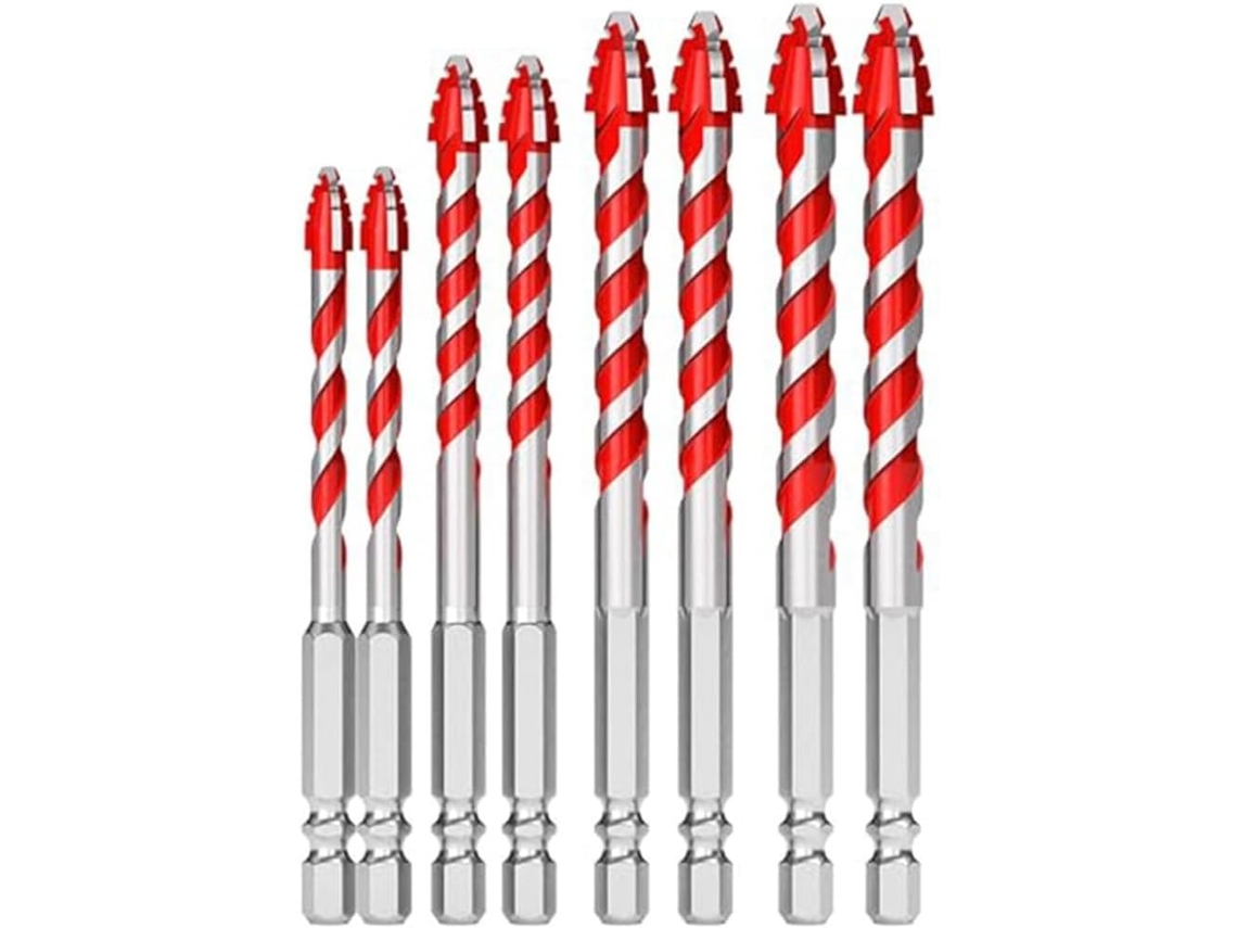 Conjunto De 8 Brocas Carboneto 6 Mm, 10 Mm E 12 Com Design Excêntrico