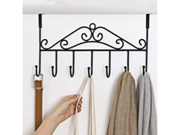 Porta Toallas Sobre Puerta Con 7 Ganchos, Organizador Decorativo De Acero Inoxidable Para Ropa Sombreros Bolsos