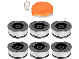 Kit com 6 Carretéis de Fio para Aparador de Grama AQUAFORGE, compatível com Black+decker Bekasa Af Af 100