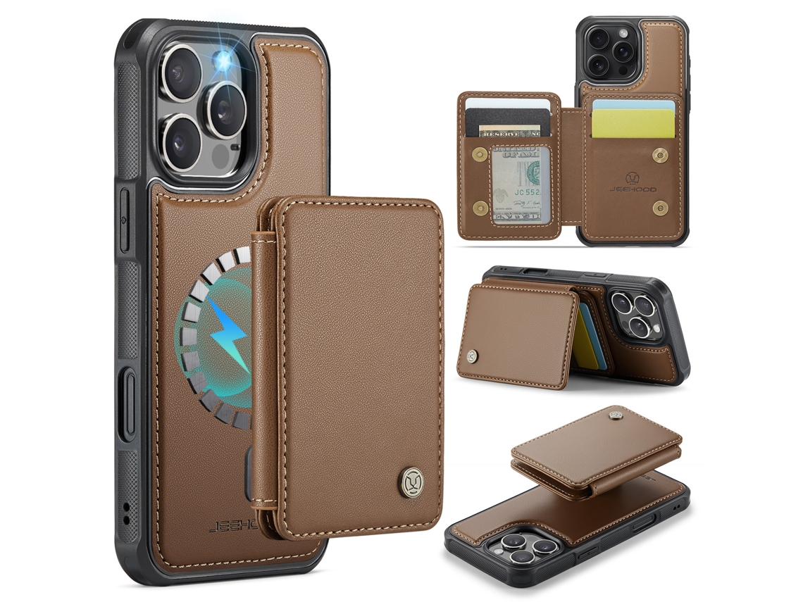 Capa Para Samsung A55 Resistente A Quedas Com Resistente A Quedascartão Slots Magnético Destacável Marrom