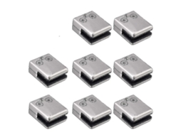 Pinza de Vidrio, 8 Piezas de Acero Inoxidable 304 Clamp Cuadrado Ajustable para Vidrio 6 8mm Con Tornillo Y Goma