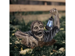 Estátua De Zumbi De Halloween Com Lanterna Led Estátua Assustadora De Zumbi Slowmoose
