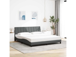 Estrutura de Cama Vidaxl com led 180x200 cm veludo cinzento claro