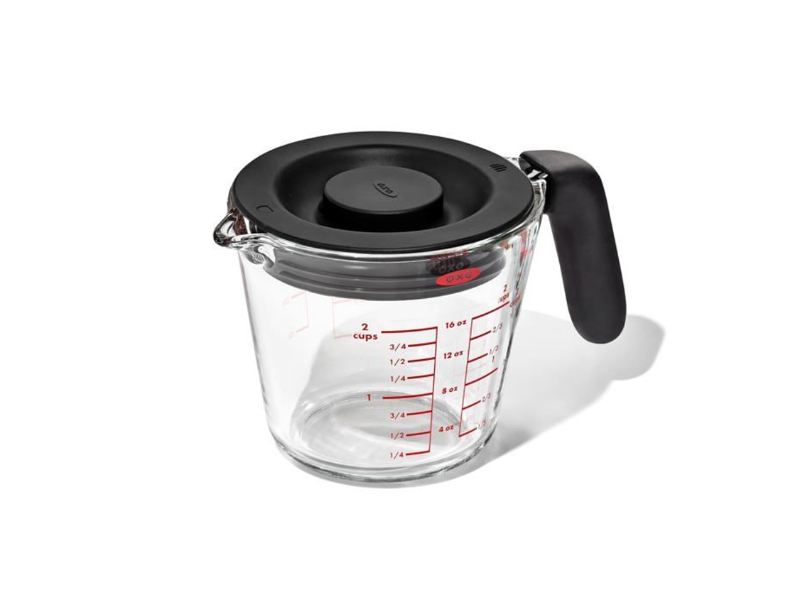 Copo Medidor Oxo Good Grips 500 Ml Vidro Borossilicato Tampa Hermética