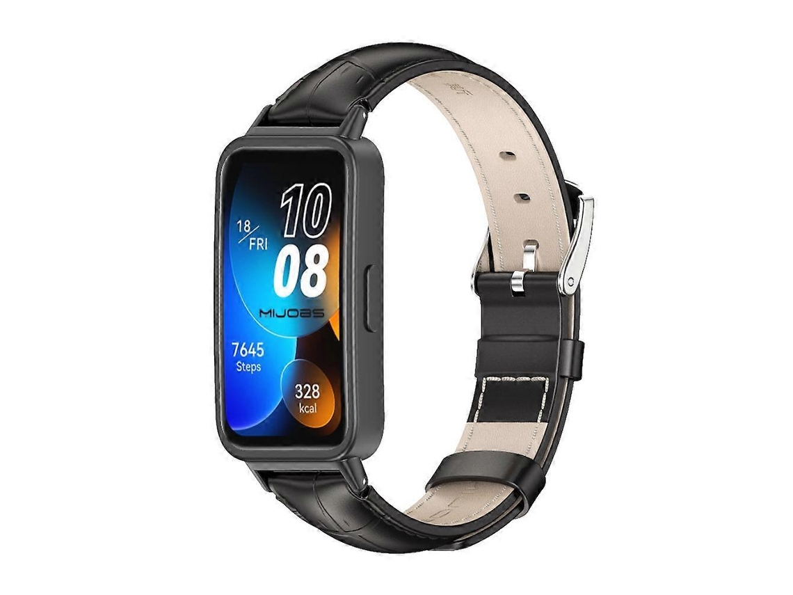 Pulseira De Couro Bovino Mijobs Para Huawei Band 8 / 9 / 10