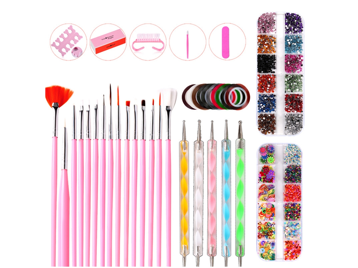 Conjunto de Ferramentas para Unhas em Rosa Conjunto de 10 Peças AURUM