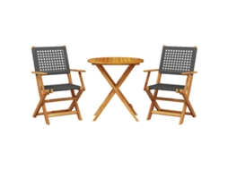 Bistro Set, Bistro Sets Vidaxl Preto Madeira De Acácia (70 X 75 Cm)
