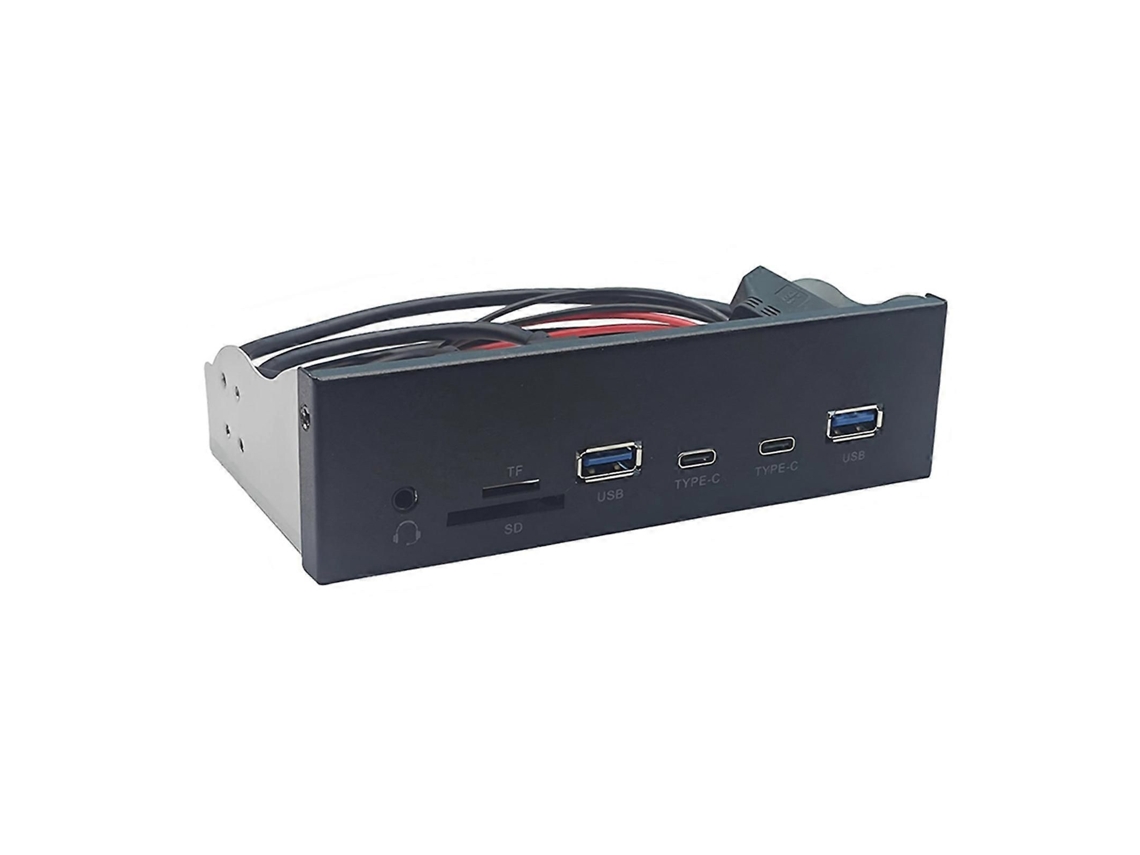 Hub Industrial De 5,25 Polegadas Com Painel Frontal Usb 3.2 Gen1, 5 Gbps, 19 Pinos, Para Portas Usb-a, Tipo-c, Entrada Para Fone De Ouvido E Leit