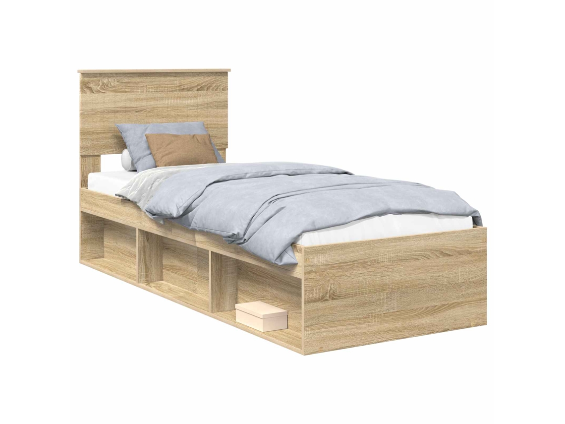 Estrutura da Cama com Cabeceira Carvalho Sonoma MAISON EXCLUSIVE 75x190 cm
