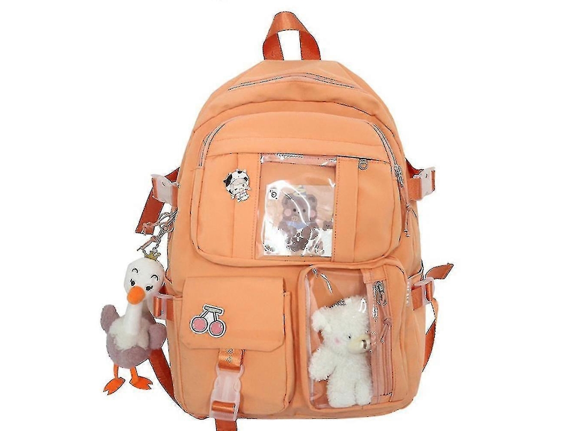 Mochilas De Estudante, Transparentes, Coreanas, Para O Ensino Médio, Laranja, Setembro Olysi Shop