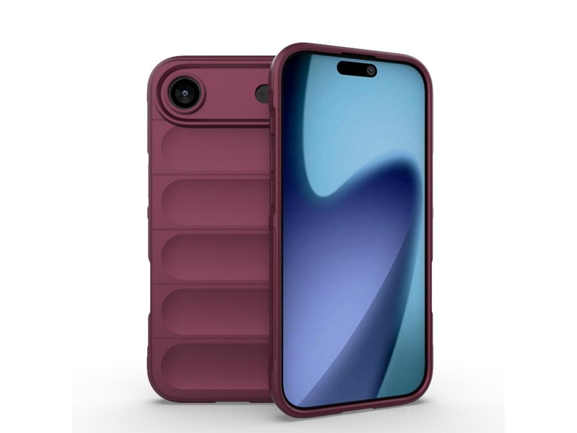 Capa Halinuia Para Iphone Air Magic Shield Tpu Vermelho Vinho (proteção Integral, Interior Em Flanela)