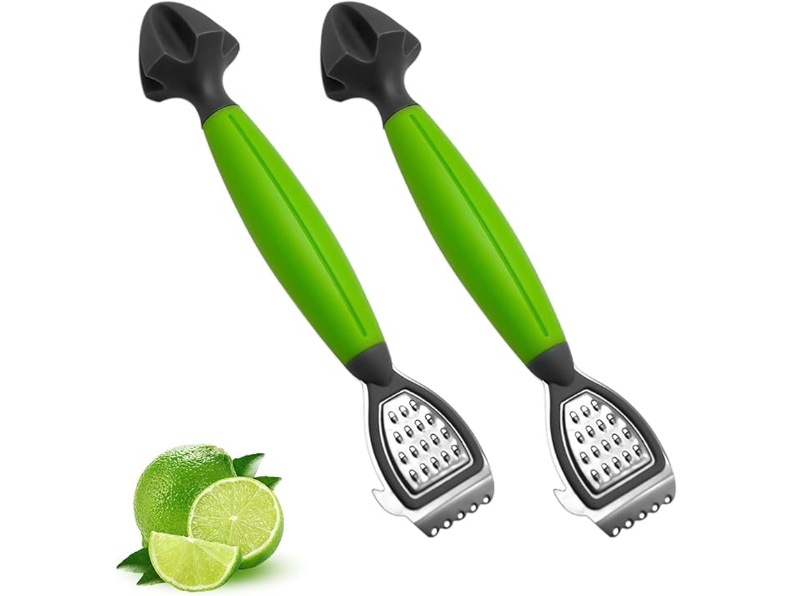 2 Descascadores De Limão Com Cabos Plástico Confortáveis, Versátil, Utensílio De Cozinha 3 Em 1 Com Moedor Para Cítricos, Lima