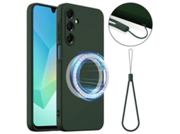 Capa Para Samsung Galaxy A17 5g Compatível Com Magsafe, Capa Antiqueda De Silicone Líquido Verde Escuro