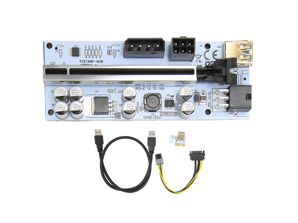 Placa Riser Pcie Com 8 Capacitores Anti-interferência Gpu 1x Para X16 Para Windows 7/10