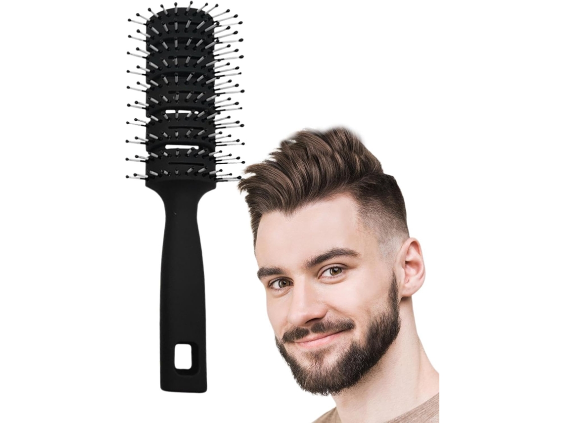 Escova De Cabelo Ventilada, Pente Desembaraçante Antiestático, Design Com Nove Fileiras De Ranhuras, Escova De Massagem