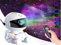 Projetor de estrelas Lurelia Astronaut, controle remoto, USB, rotação de 360°, RGB, céu estrelado