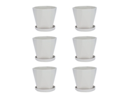 Vasos De Plástico Para Plantas Com Bandejas Estilo Simples Cinza Claro