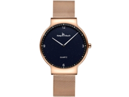 Reloj De Pareja De Aleación Redondo Analógico De Cuarzo Pulsera (dial Estrella Correa Oro Mujer)