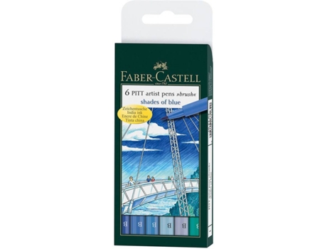 FABER-CASTELL Marcador Artist Pitt, Tinta da China Azul