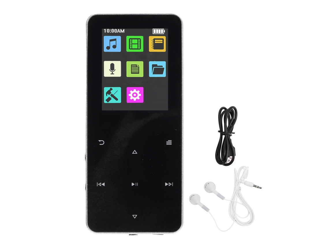 Aetheria reprodutor Mp3 com Tela Tft Touch 1.8 Polegadas Hifi Som Sem Perdas Bluetooth 8h Bateria 4gb Prata