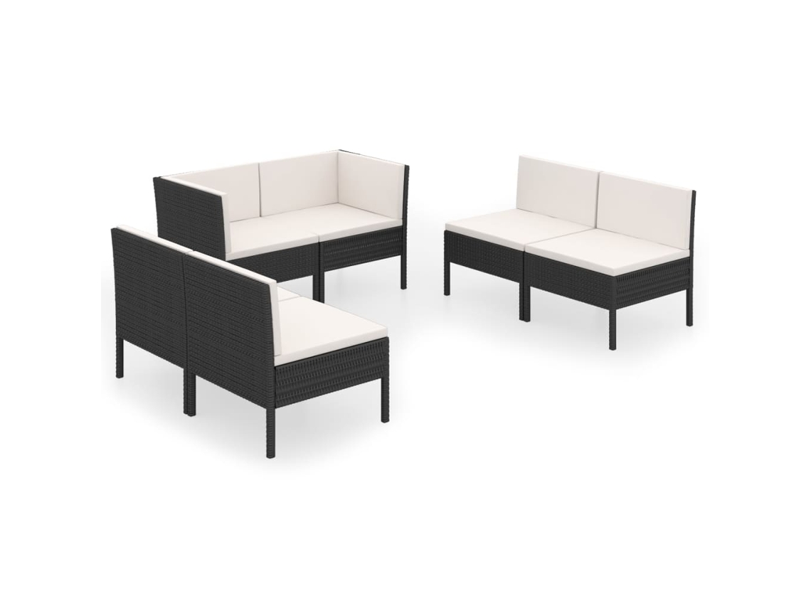 Garden Lounge Set, Garden Lounge Sets Vidaxl Preto Rattan / Vime (n/a)