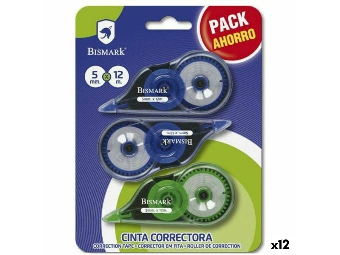 Fita Corretora Bismark 5 Mm 12 M (12 Unidades) (3 Peças)