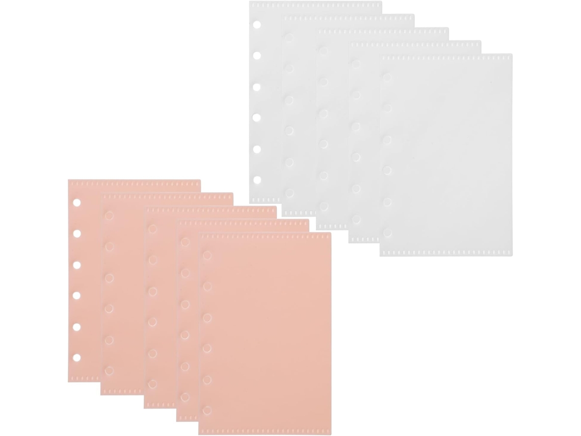 Pasta plástica Hemobllo com 10 folhas, bolsa lateral, argolas para pastas, pasta para arquivar documentos e