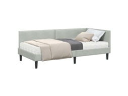 Conjunto 2 Cama Contemporânea Vidaxl Cinzento-claro Veludo (80 X 200 Cm)