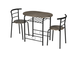 Conjunto Bistro 3 Peças, 1 Mesa, 2 Cadeiras, 80 Cm X 53 Cm X 74,5 Cm, Preto Ge