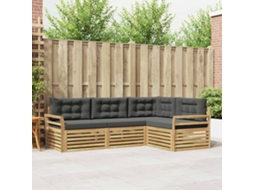 Vidaxl Conjunto De Sofás Para Exterior 4 Pcs Branco E Antracite