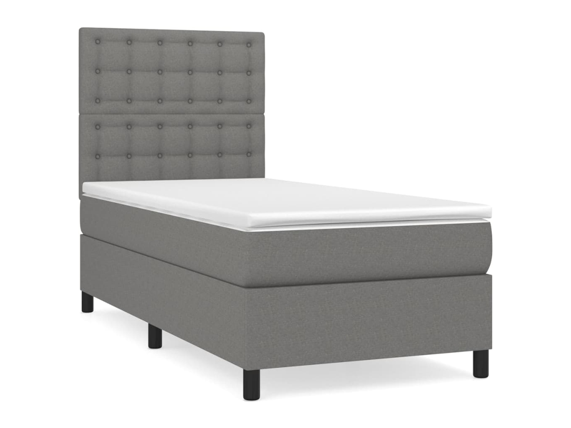 Box Spring Bed, Box Spring Beds Vidaxl Cinzeto Tecido (90 X 190 Cm)