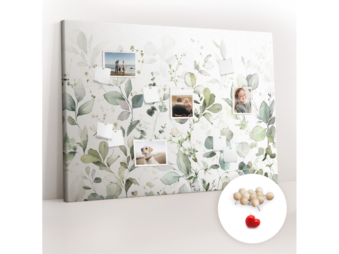 Lousa De Cortiça Plantas E Folhas Para A Sala De Estar Espelharte (140x100 Cm)