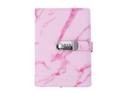 Cuaderno A5 Com Fechadura De Senha E Capa De Couro Pu, Diário E Agenda Para Escritório E Escola Rosa