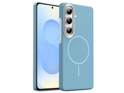 Capa Para Samsung Galaxy S25 5g Fina Circular Magsafe À Prova De Choque Dourada Em Policarbonato Azul Oceano