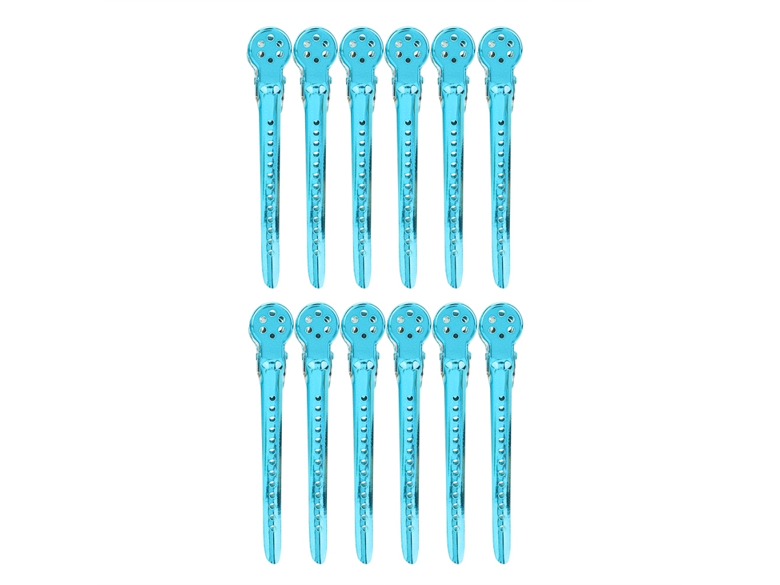 12pcs/box Clips De Modelagem De Cabelo Prateleira Prendedores De Cabelo Para Salão Estilo Azul