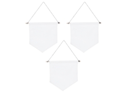 3pcs Banner de Pins em Algodão Poliéster para Organizar Crachás e Decoração Residencial Branco S