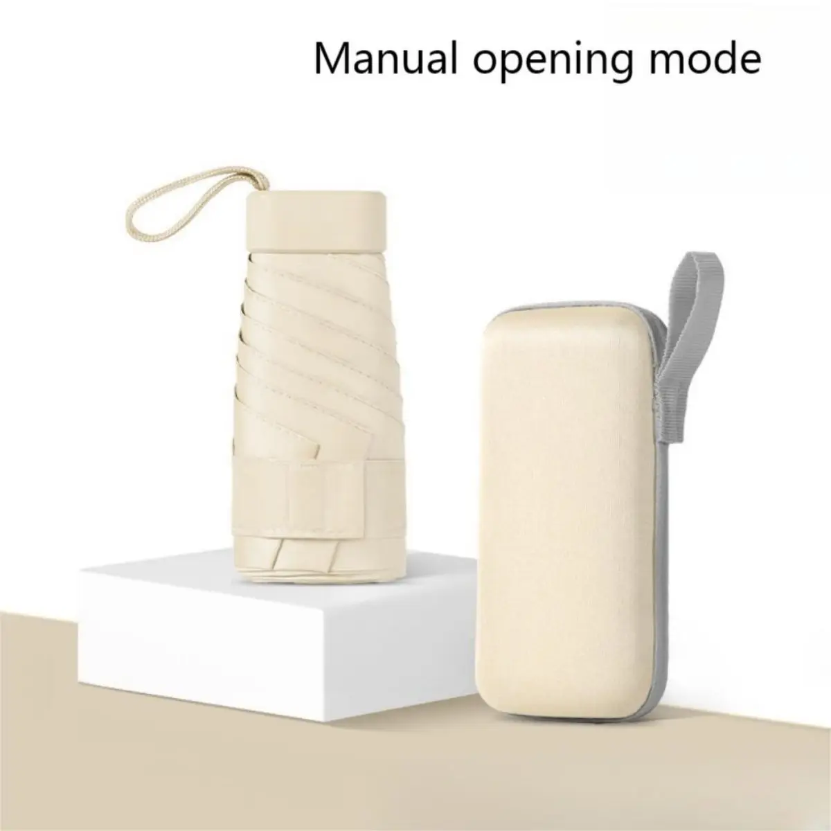 (branco 6k) Mini Guarda-sol, Proteção Uv, Adequado Para Sol E Chuva.