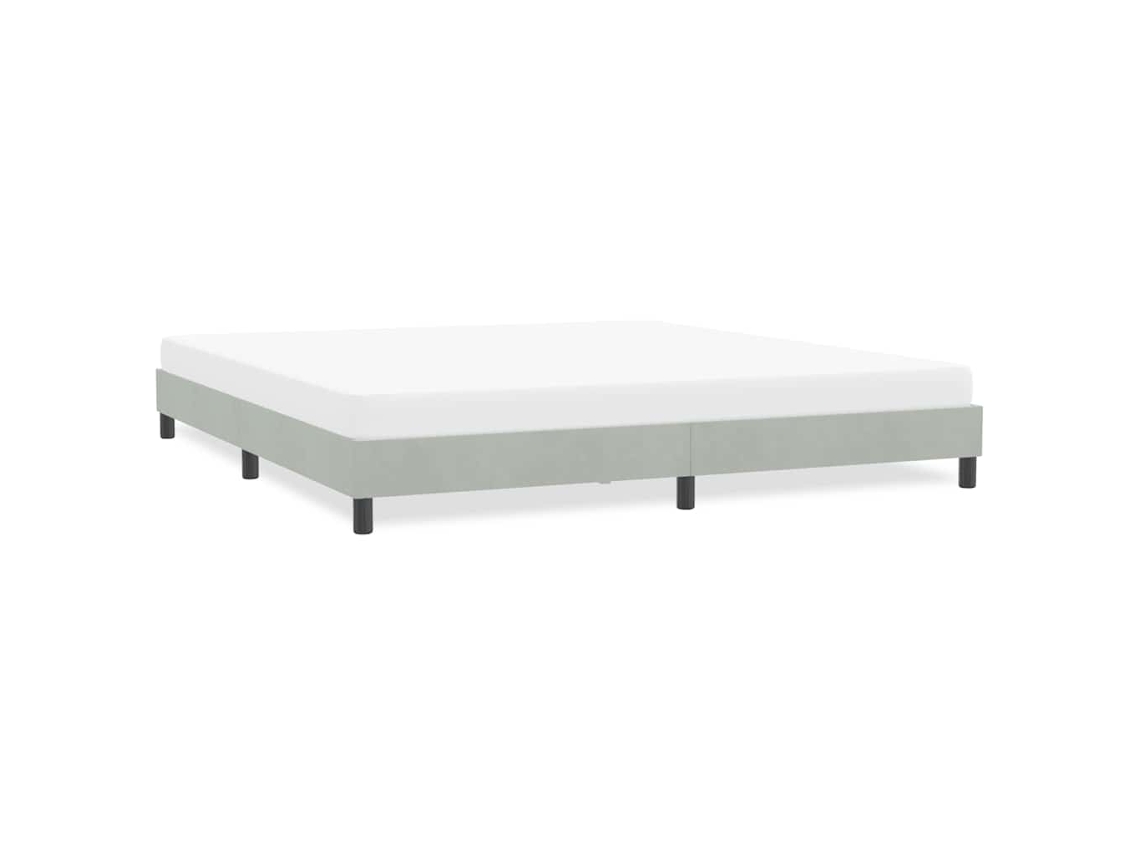 Vidaxl Estrutura De Cama Sem Colchão 180x220 Cm Veludo Cinzento-claro