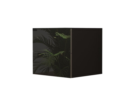 Mesa de cabeceira Oskar Store Sofie, preto alto brilho, 49,6 x 51,2 cm