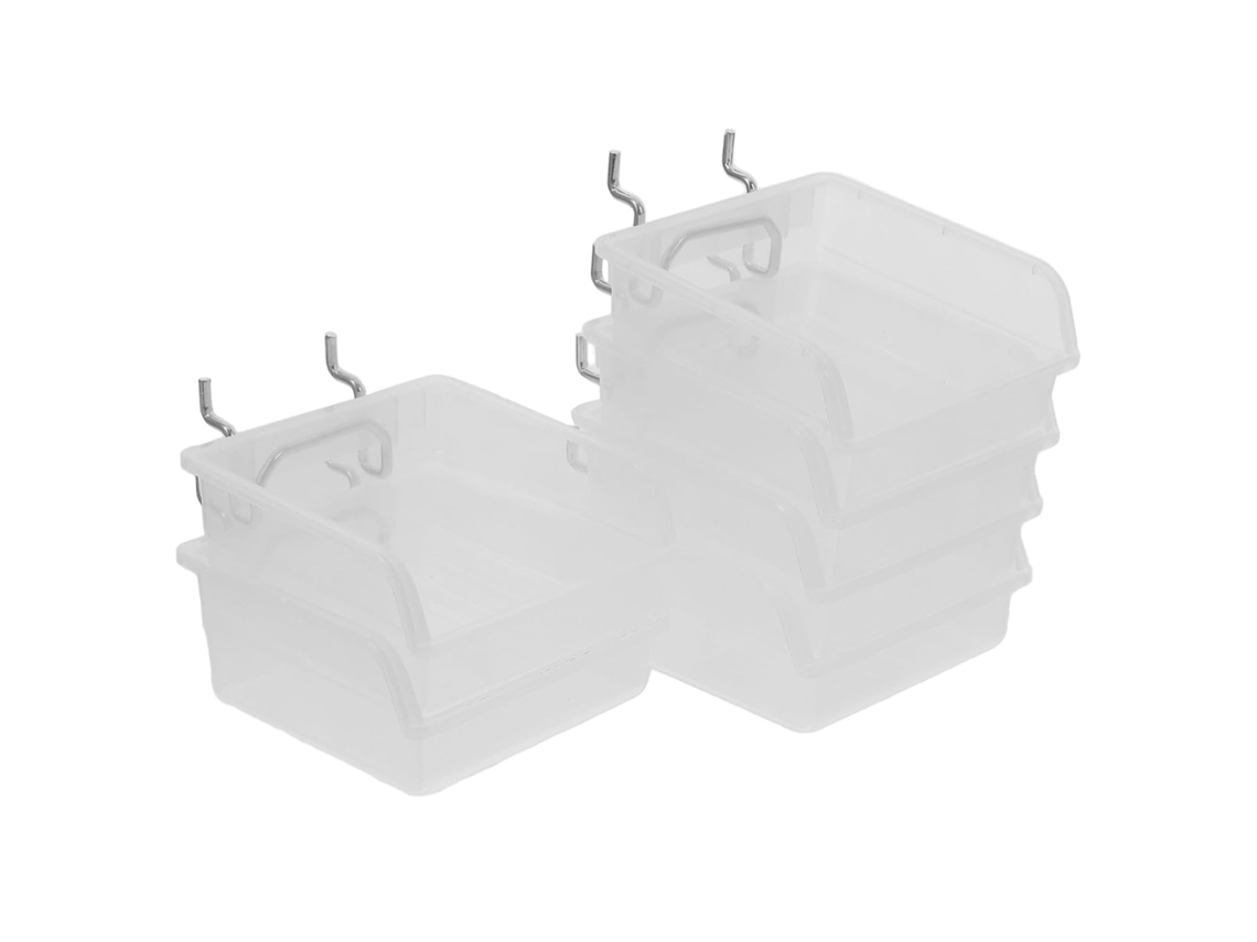 Conjunto de 6 caixas organizadoras Ganazono em ABS para painel perfurado com ganchos quadrados, design econômico.
