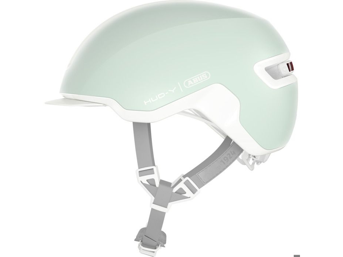 Capacete de Bicicleta ABUS Hud e Cor Menta com Led Traseiro Recarregável Unissex