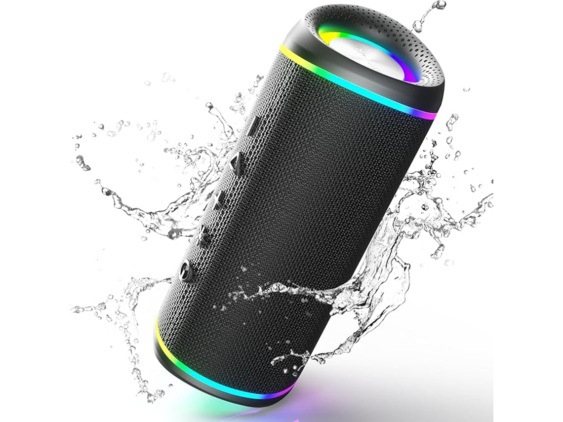 Coluna Bluetooth Portátil Bluetooth 5.3 Com Luzes Rgb Potentes, Emparelhamento Estéreo Sem Fios, Suporta Cartão Tf De 128 Gb E Cabo Aux