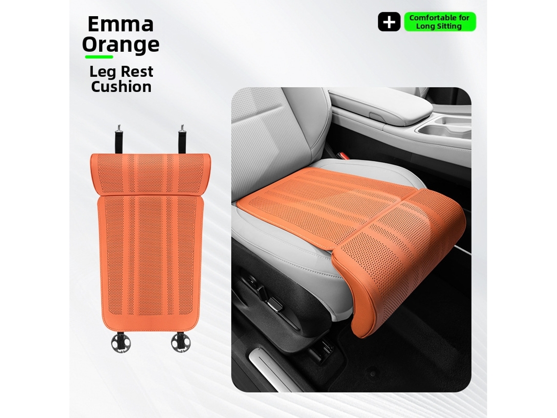 Almofada Universal para Assento de Carro HENTEN HOME Inclui Suporte para as Pernas, Respirável Laranja