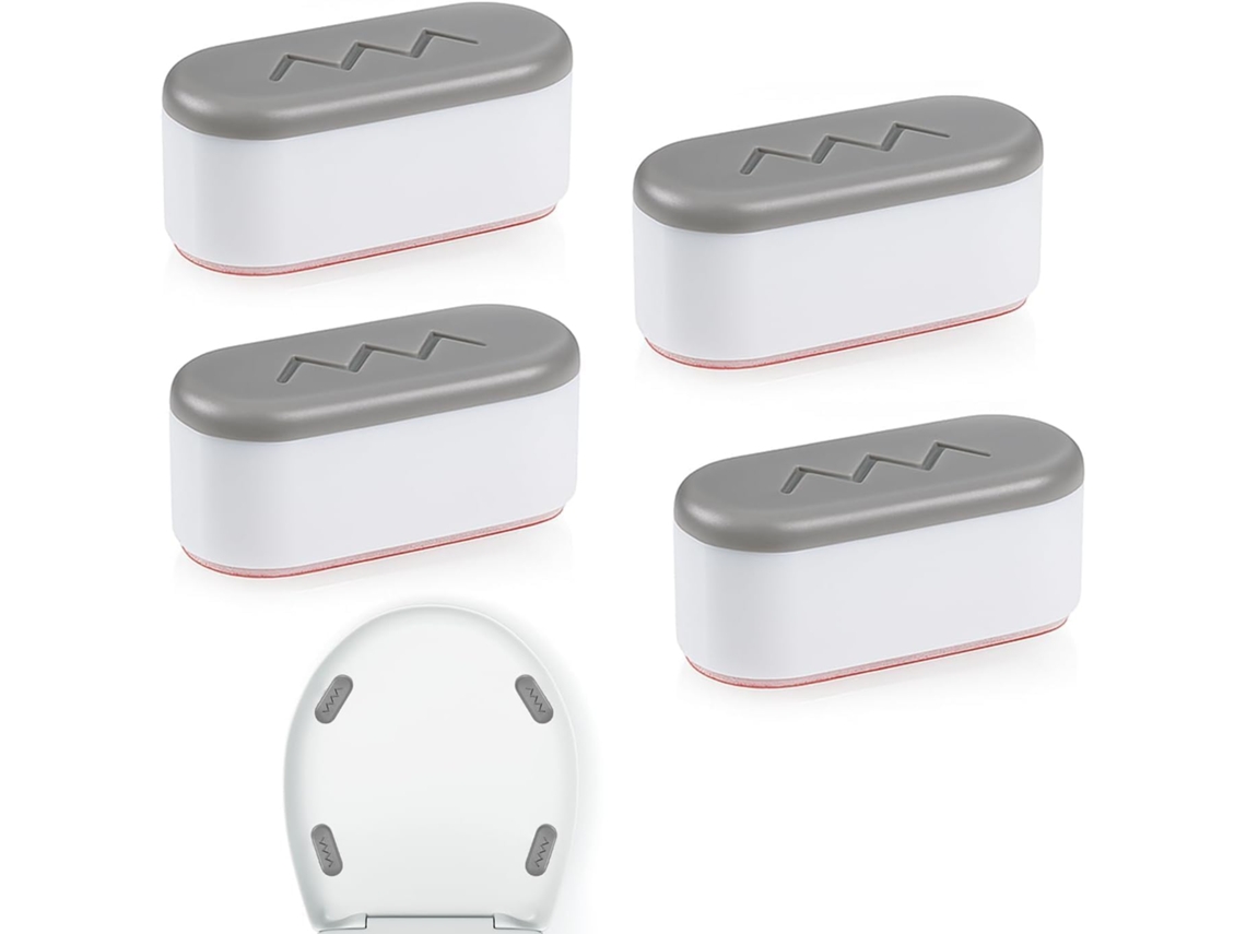 Kit Com 4 Protetores De Assento Sanitário Brancos, Universais, Com Forte Adesivo De Borracha Ideais Para Residências E