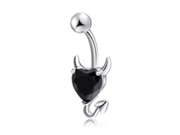 Anel De Umbigo Coração Aço Inoxidável Piercing Corporal