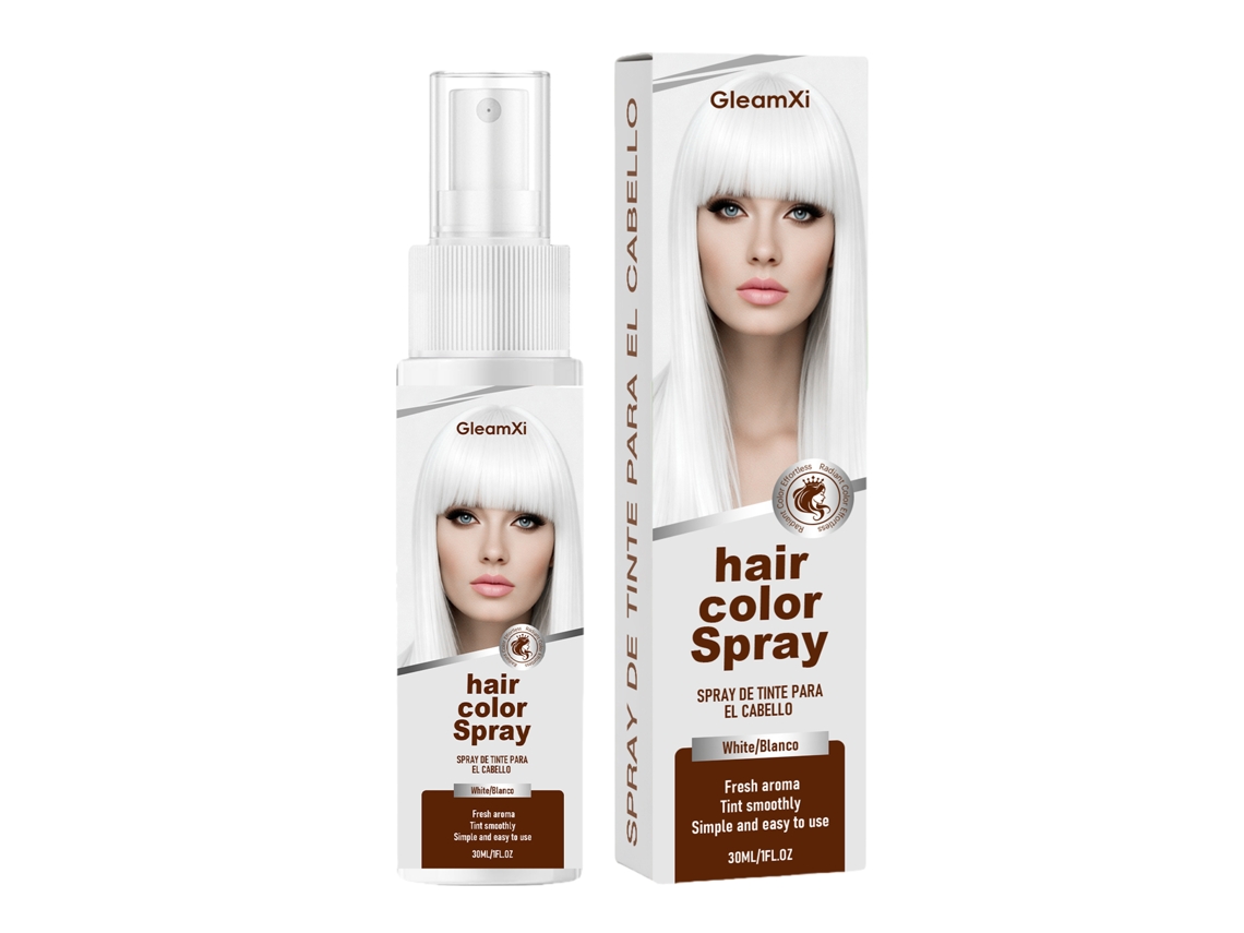 Gleamxi Spray Temporário de Cabelo Branco para Festas e Palco LAXISCREED