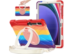 Capa para Samsung Tab S8 Plus com suporte giratório, compartimento para caneta e alça de ombro colorido XIAOMOYU
